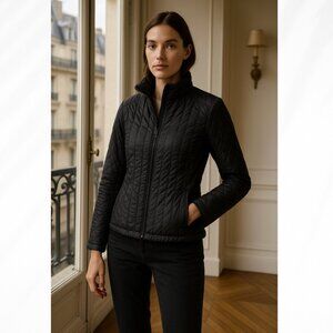 PRANA Size Small Puffer Jacket Zip Up Dark Gray Outdoor